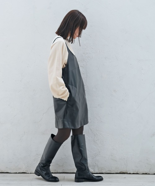 セール】フェイクレザーミニワンピース（ワンピース）｜AKTE（アクテ