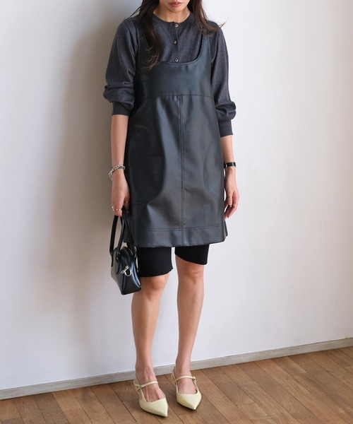 セール】フェイクレザーミニワンピース（ワンピース）｜AKTE（アクテ