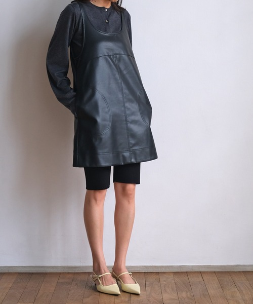 新品未使用⭐︎AKTE フェイクレザーミニワンピース フェイクレザーミニワンピース | AKTE