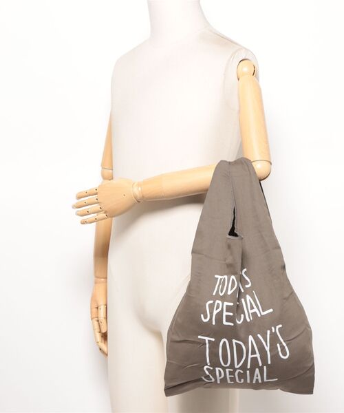 TODAY'S SPECIAL（トゥデイズスペシャル）の「【TODAY'S SPECIAL】WARM COTTON MARCHE BAG S ダークカーキ /361329（エコバッグ/サブバッグ・レディース・ミント・FREE）」の12枚目の写真