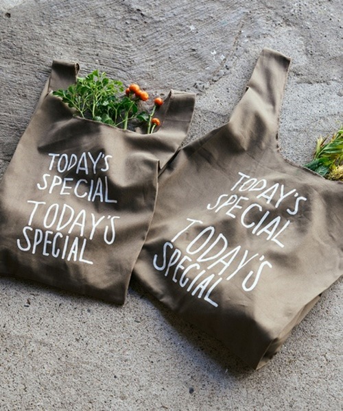 TODAY'S SPECIAL（トゥデイズスペシャル）の「【TODAY'S SPECIAL】WARM COTTON MARCHE BAG S ダークカーキ /361329（エコバッグ/サブバッグ・レディース・ミント・FREE）」の8枚目の写真