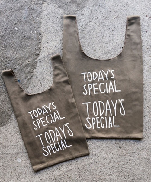 TODAY'S SPECIAL（トゥデイズスペシャル）の「【TODAY'S SPECIAL】WARM COTTON MARCHE BAG S ダークカーキ /361329（エコバッグ/サブバッグ・レディース・ミント・FREE）」の6枚目の写真