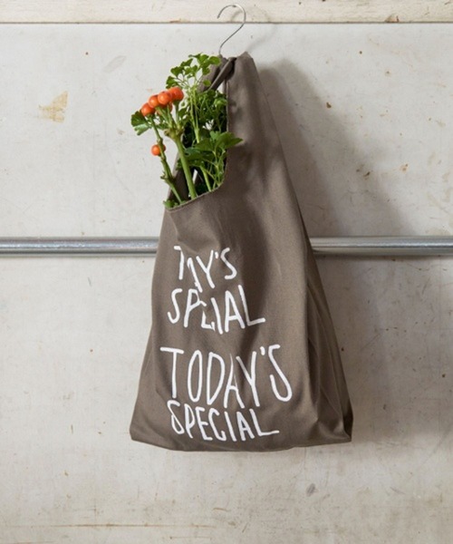 TODAY'S SPECIAL（トゥデイズスペシャル）の「【TODAY'S SPECIAL】WARM COTTON MARCHE BAG S ダークカーキ /361329（エコバッグ/サブバッグ・レディース・ミント・FREE）」の2枚目の写真