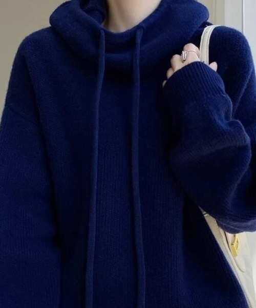 cammie(キャミー)の「タートルフーディーニット(ニット/セーター・レディース・グレー/ブラウン/ネイビー/グリーン・M/L)」の18枚目の写真