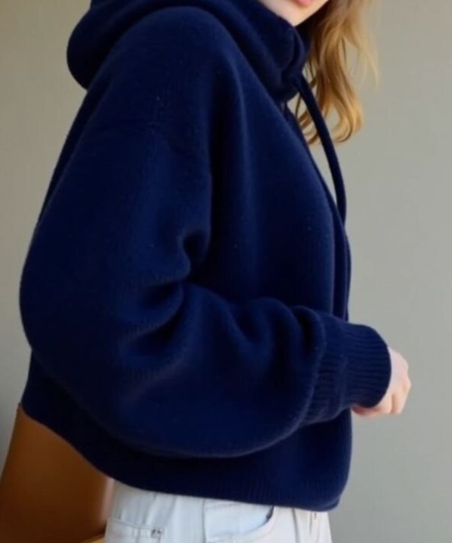 cammie(キャミー)の「タートルフーディーニット(ニット/セーター・レディース・グレー/ブラウン/ネイビー/グリーン・M/L)」の17枚目の写真