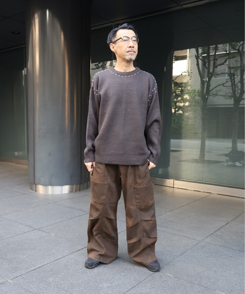 many men many mind(メニーメンメニーマインド)の「MANYMENMANYMINDS / ヴィンテージ加工コットンツイル/タックパンツ(チノパンツ・メンズ・カーキ/ブラウン/ブラック・LARGE/MEDIUM)」の20枚目の写真