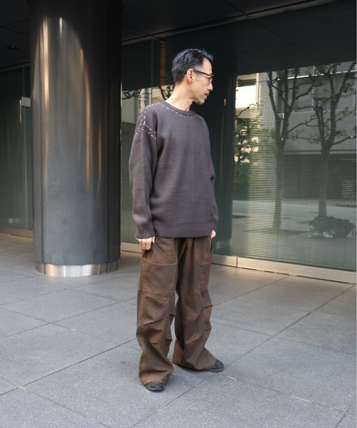 many men many mind(メニーメンメニーマインド)の「MANYMENMANYMINDS / ヴィンテージ加工コットンツイル/タックパンツ(チノパンツ・メンズ・カーキ/ブラウン/ブラック・LARGE/MEDIUM)」の21枚目の写真