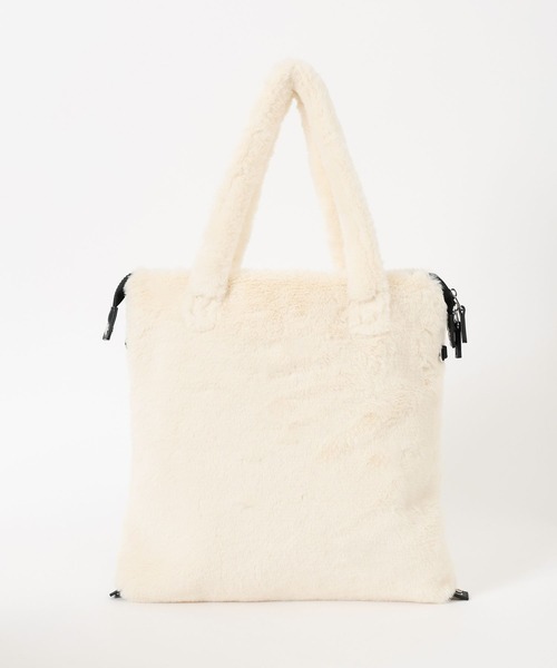 A4サイズ収納可能】チャーム付き3WAYファートート（トートバッグ