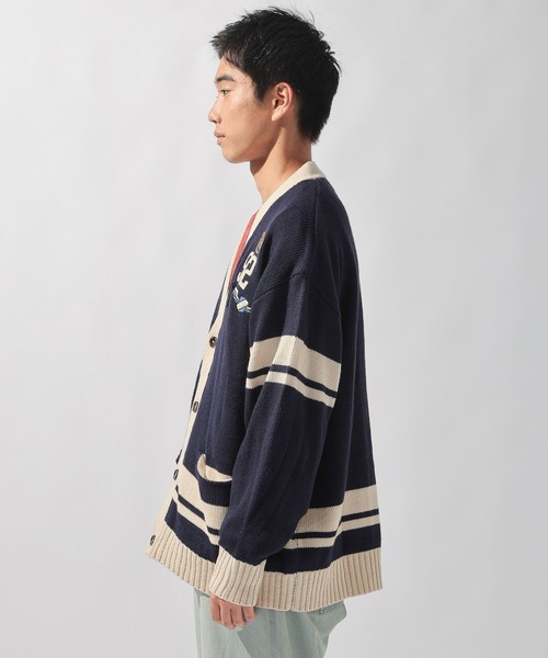 niko and...(ニコアンド)の「レタードニットVネックカーディガン(カーディガン/ボレロ・メンズ・ネイビー/アイボリー・MEDIUM/LARGE)」の6枚目の写真