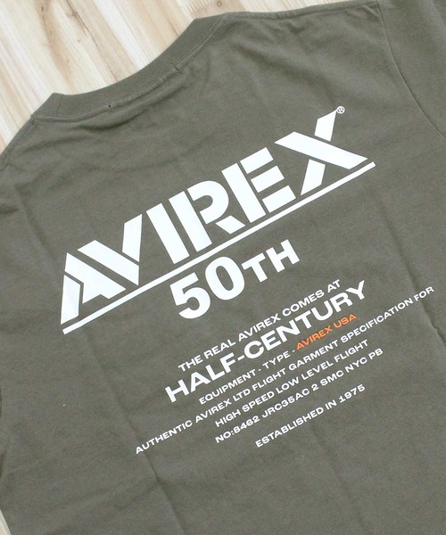 AVIREX(アヴィレックス)の「50th Anniversary T-SHIRT(Tシャツ/カットソー・メンズ・ホワイト/オレンジ/ブラック/オリーブ・L/XL/XXL/M)」の14枚目の写真