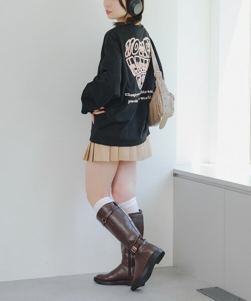 continuer de NICE CLAUP(コンティニューデナイスクラップ)の「ラメ相良ハートロンT(Tシャツ/カットソー・レディース・オフホワイト/オートミール/ブラック・FREE)」の17枚目の写真