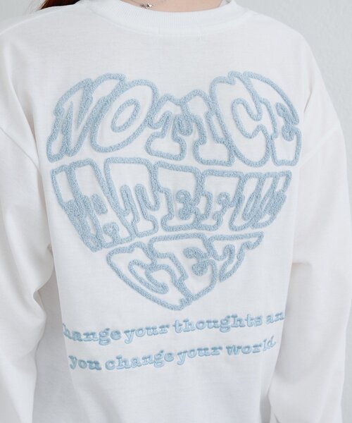 continuer de NICE CLAUP(コンティニューデナイスクラップ)の「ラメ相良ハートロンT(Tシャツ/カットソー・レディース・オフホワイト/オートミール/ブラック・FREE)」の10枚目の写真