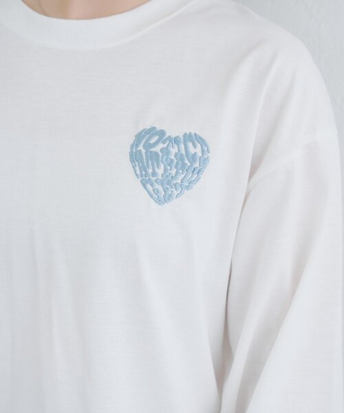 continuer de NICE CLAUP(コンティニューデナイスクラップ)の「ラメ相良ハートロンT(Tシャツ/カットソー・レディース・オフホワイト/オートミール/ブラック・FREE)」の11枚目の写真
