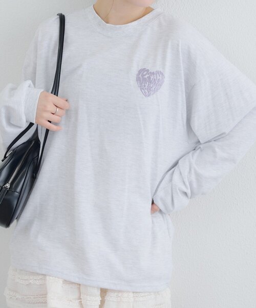 continuer de NICE CLAUP(コンティニューデナイスクラップ)の「ラメ相良ハートロンT(Tシャツ/カットソー・レディース・オフホワイト/オートミール/ブラック・FREE)」の19枚目の写真