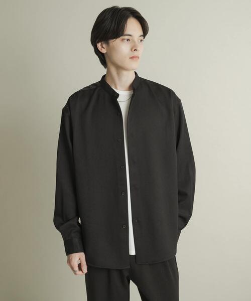 SENSE OF PLACE by URBAN RESEARCH(センスオブプレイスバイアーバンリサーチ)の「ウールライクバンドカラールーズシャツ(シャツ/ブラウス・メンズ・ネイビー/ベージュ系その他/ブラック/ライトベージュ/チャコールグレー・MEDIUM/LARGE)」の13枚目の写真