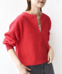 SHIPS | 〈手洗い可能〉ケーブル ジャージー スキッパー プルオーバー(スウェット)