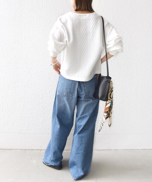 SHIPS（シップス）の「〈手洗い可能〉ケーブル ジャージー スキッパー プルオーバー（スウェット・レディース・ネイビー/レッド/オフホワイト/グレー・ONE SIZE）」の7枚目の写真