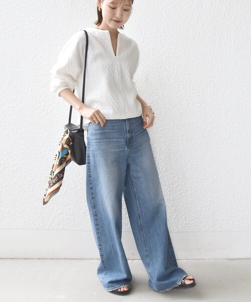 SHIPS（シップス）の「〈手洗い可能〉ケーブル ジャージー スキッパー プルオーバー（スウェット・レディース・ネイビー/レッド/オフホワイト/グレー・ONE SIZE）」の8枚目の写真