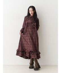 ジュエティ ワンピース jouetie フリルロングシャツワンピース（レッド） -ファッション