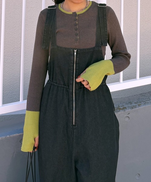 ISOOK(アイスー)の「【ISOOK / アイスー】配色キーネックリブニット / ヘンリーネック レイヤードライク トップス プルオーバー キーネック クルーネック 長袖 ロングスリーブ 指穴 サムホール アイボリー グレー ブラウン チャコール ZOZOTOWN限定(ニット/セーター・レディース・グレー/アイボリー/チャコール/ブラウン・FREE)」の16枚目の写真