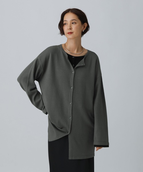 LEPSIM（レプシィム）の「12ゲージレイヤード風カーディガンチュニック　577857（カーディガン/ボレロ・レディース・チャコールグレー/ブラック/アイボリー・FREE）」の12枚目の写真