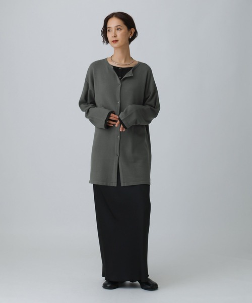 LEPSIM（レプシィム）の「12ゲージレイヤード風カーディガンチュニック　577857（カーディガン/ボレロ・レディース・チャコールグレー/ブラック/アイボリー・FREE）」の14枚目の写真