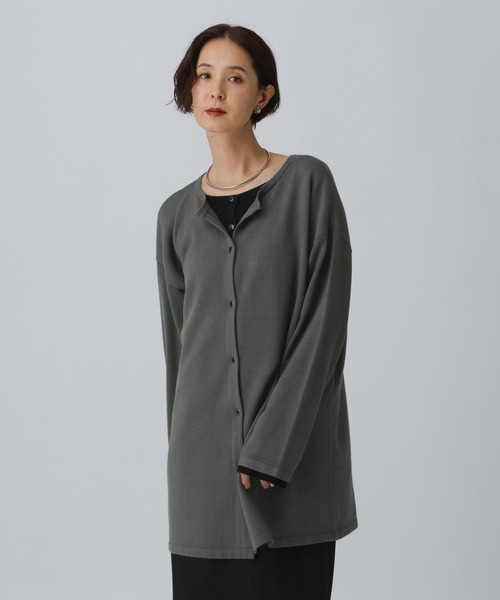 LEPSIM（レプシィム）の「12ゲージレイヤード風カーディガンチュニック　577857（カーディガン/ボレロ・レディース・チャコールグレー/ブラック/アイボリー・FREE）」の9枚目の写真