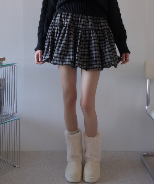 チェックバルーンスカート/check balloon skirt（スカート）｜Birthday