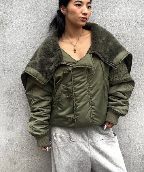 whos who gallery N2Bフライトジャケット チャコール セール】【Sourcream/サワークリーム】N2Bフライトジャケット