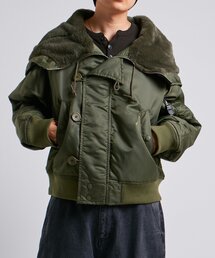 ミリタリージャケット（グリーン・カーキ/緑色系・ジップアップ