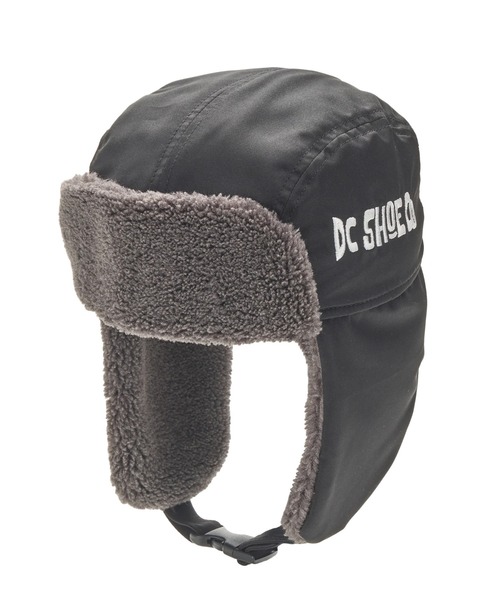 DC SHOES(ディーシーシューズ)の「25 KD WR PILOT CAP /DCキッズロゴ刺繍ファーパイロットキャップ(キャップ・キッズ・ブラック×ブラック/ブラック系その他・FREE)」の1枚目の写真