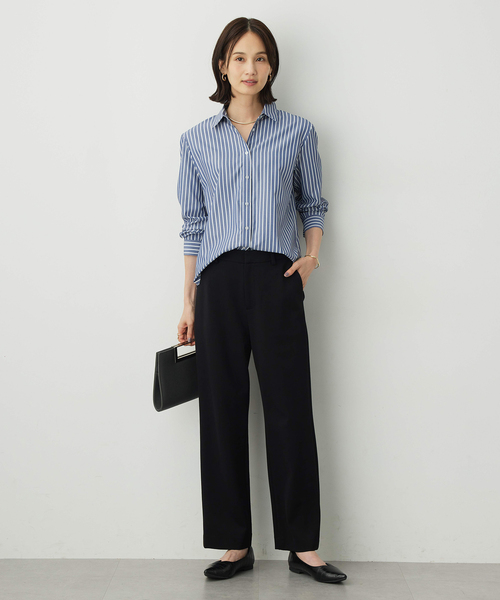 A/C DESIGN BY ALPHA CUBIC(エーシーデザインバイアルファキュービック)の「【アルファブリック】ストレッチストレートパンツ【ウエストゴム・セットアップ対応】(その他パンツ・レディース・ブラック・61/64/67/70)」の5枚目の写真