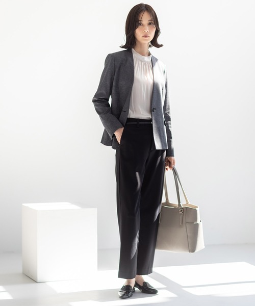 A/C DESIGN BY ALPHA CUBIC(エーシーデザインバイアルファキュービック)の「【アルファブリック】ストレッチストレートパンツ【ウエストゴム・セットアップ対応】(その他パンツ・レディース・ブラック・61/64/67/70)」の18枚目の写真