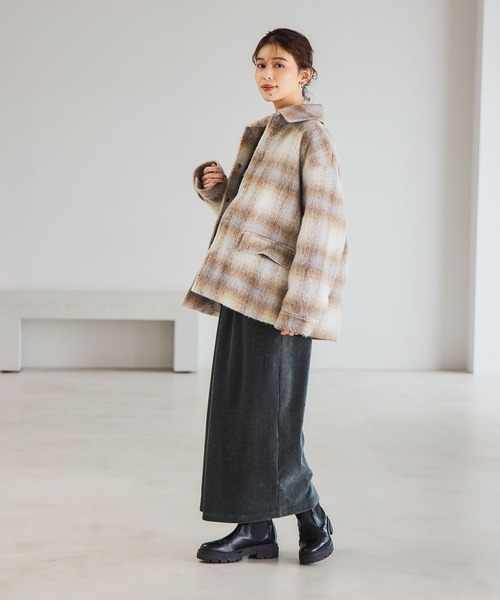 studio CLIP(スタディオクリップ)の「シャギーチェックジャケットコート(その他アウター・レディース・イエロー系その他/ブルー系その他/ブラウン系その他・FREE)」の18枚目の写真