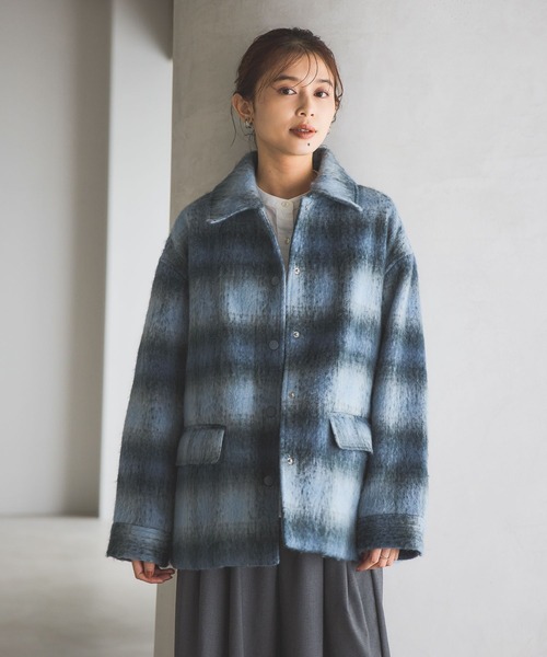 studio CLIP(スタディオクリップ)の「シャギーチェックジャケットコート(その他アウター・レディース・イエロー系その他/ブルー系その他/ブラウン系その他・FREE)」の19枚目の写真