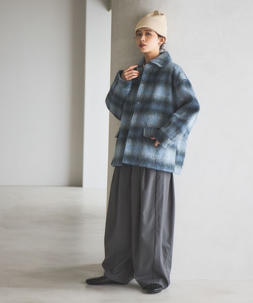 セール】シャギーチェックジャケットコート（その他アウター）｜studio