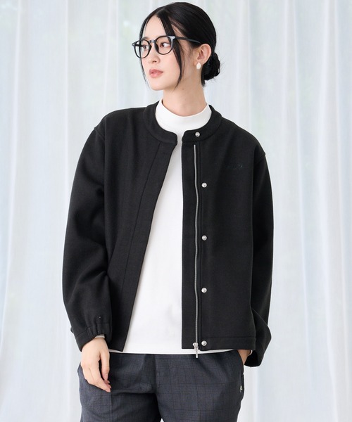 セール】ウールライクメルトン コクーンジャケット（ノーカラー