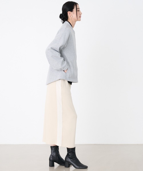 Arnold Palmer（アーノルドパーマー）の「ウールライクメルトン コクーンジャケット（ノーカラージャケット・レディース・ブラック/アイボリー/杢グレー・S/M/L）」の11枚目の写真