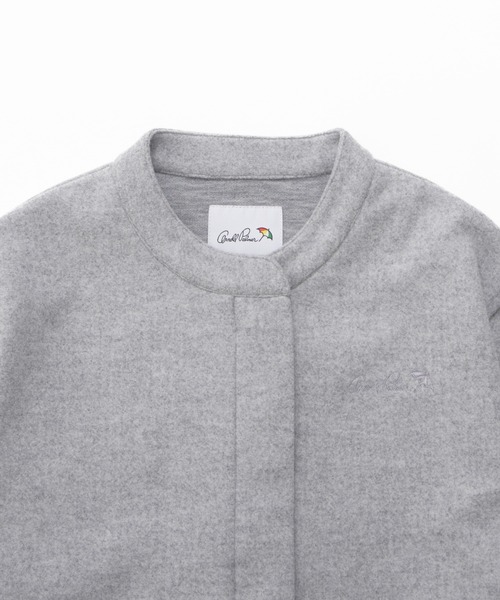 Arnold Palmer（アーノルドパーマー）の「ウールライクメルトン コクーンジャケット（ノーカラージャケット・レディース・ブラック/アイボリー/杢グレー・S/M/L）」の16枚目の写真