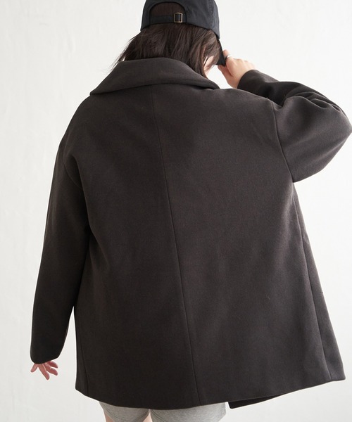 VENCEEXCHANGE（ヴァンスエクスチェンジ）の「ストレッチメルトンチェスターコート（チェスターコート・レディース・ブラック/ブラウン系その他・M/L）」の9枚目の写真