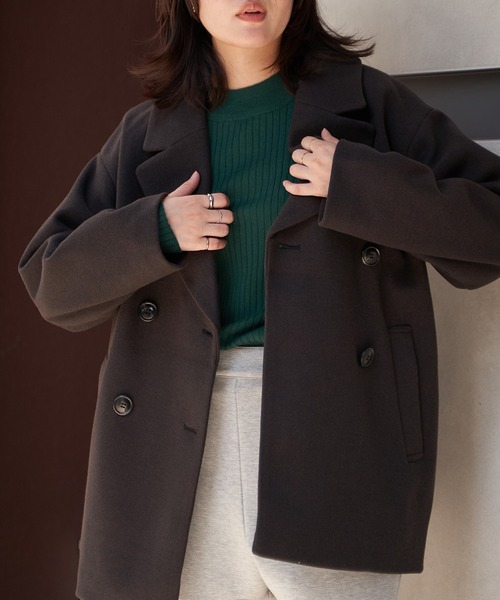 VENCEEXCHANGE（ヴァンスエクスチェンジ）の「ストレッチメルトンチェスターコート（チェスターコート・レディース・ブラック/ブラウン系その他・M/L）」の15枚目の写真