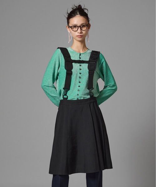 NON TOKYO(ノントーキョー)の「2WAY SHOULDER GIMMICK PLEATS SKIRT(スカート・レディース・ピンク/ブラック/グレー・FREE)」の2枚目の写真