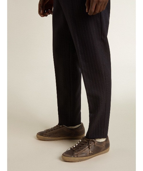 GOLDEN GOOSE（ゴールデングース）の「Super-Star メンズ ユーズド調レザースター＆ヒールタブ（ブラウン）（スニーカー・メンズ・ブラウン系その他・42/43）」の5枚目の写真