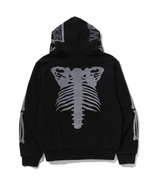SKELETON SHARK HEAVY WASHED CROPPED FIT FULL ZIP HOODIE（パーカー
