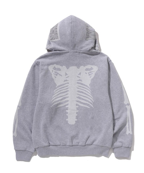 SKELETON SHARK HEAVY WASHED CROPPED FIT FULL ZIP HOODIE（パーカー
