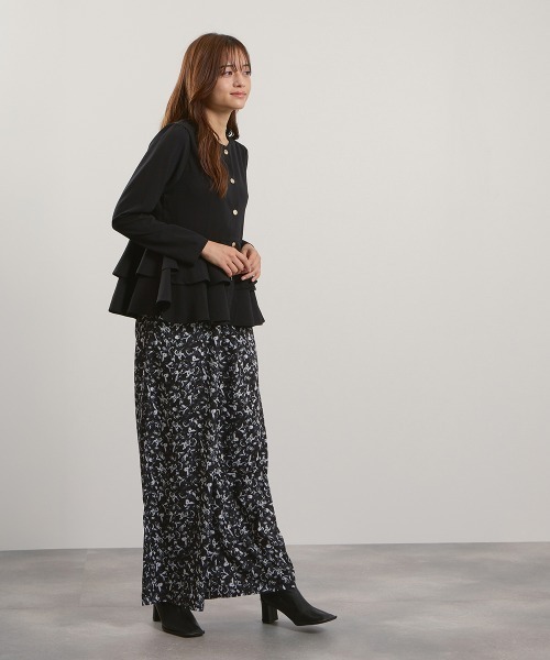 QUEENS COURT（クイーンズコート）の「マルチフラワーイージーワイドパンツ≪手洗い可能≫（その他パンツ・レディース・ホワイト系その他/ブラック系その他/パープル系その他/ダークネイビー・M）」の9枚目の写真