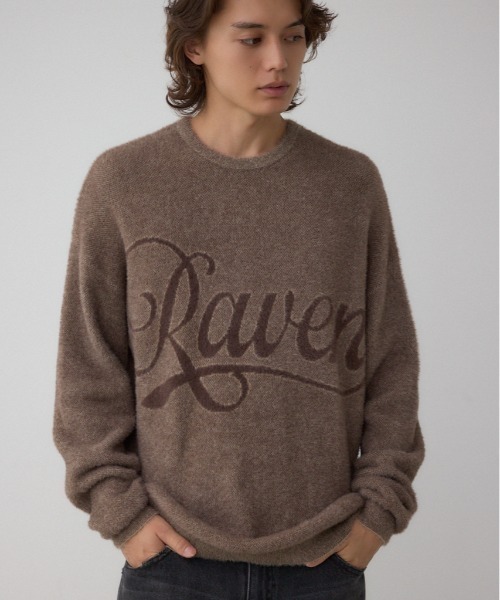 AZUL by moussy（アズールバイマウジー）の「シャギーロゴニット（ニット/セーター・メンズ・ブラウン系その他/ピンク系その他/ブラック系その他/ブルー系その他・FREE）」の2枚目の写真