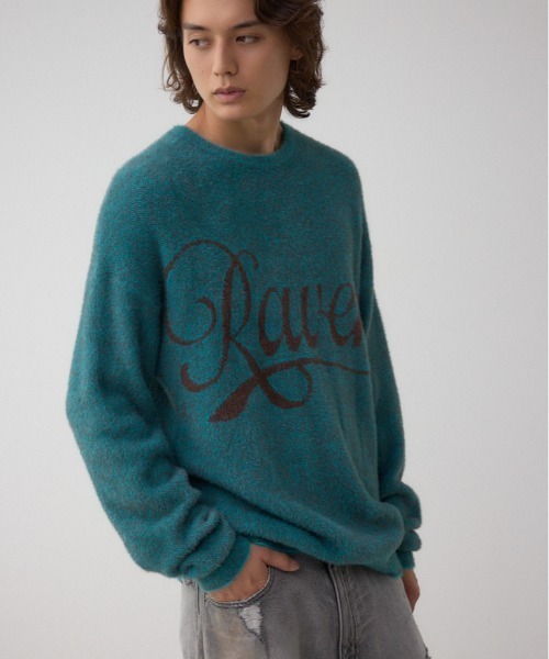 AZUL by moussy（アズールバイマウジー）の「シャギーロゴニット（ニット/セーター・メンズ・ブラウン系その他/ピンク系その他/ブラック系その他/ブルー系その他・FREE）」の3枚目の写真