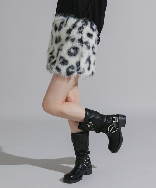 Chick（チック）の「Faux Fur Knit Mini Skirt / フェイクファーニットミニスカート（スカート・レディース・ホワイト/アニマル・FREE）」の20枚目の写真
