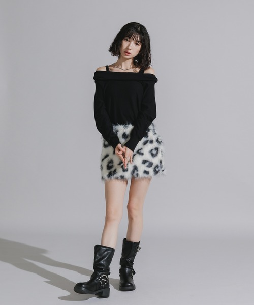 Faux Fur Knit Mini Skirt / フェイクファーニットミニスカート